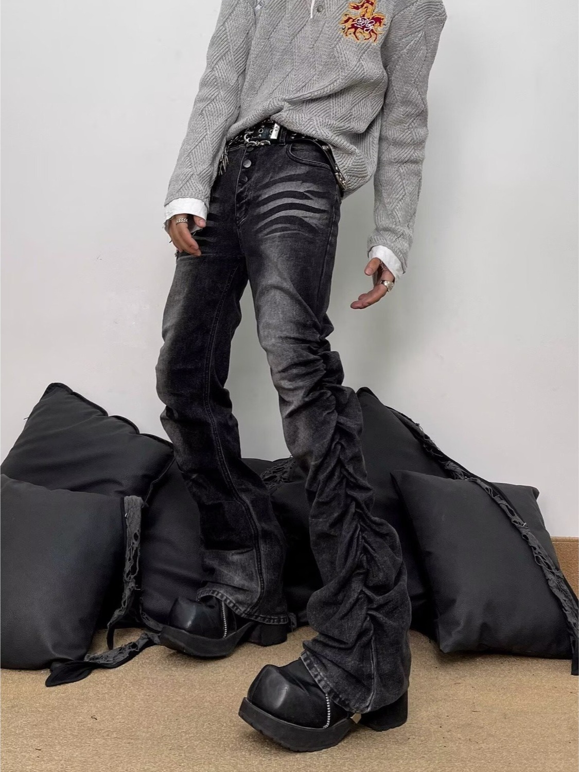 Washed Black Grey Men's Slim S - огляд і ціна Streetwear Brand Denim