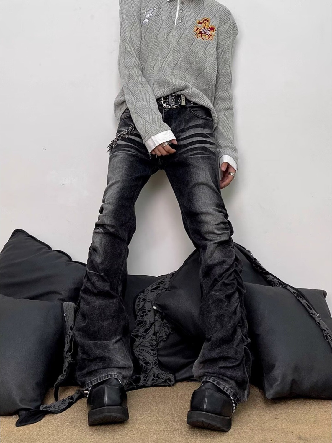 Washed Black Grey Men's Slim S - огляд і ціна Streetwear Brand Denim