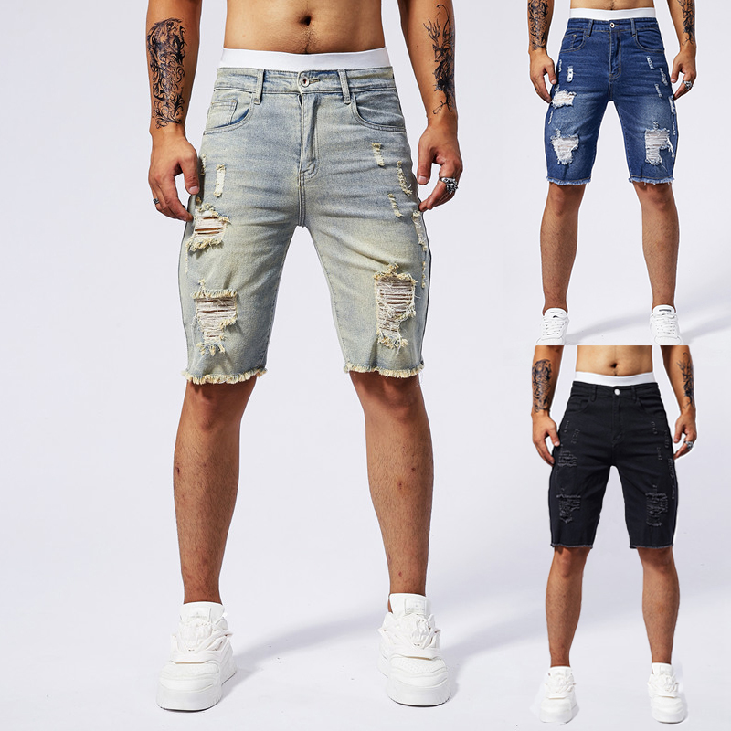 2025 Summer New Men's Ripped D - огляд і ціна Streetwear Brand Denim